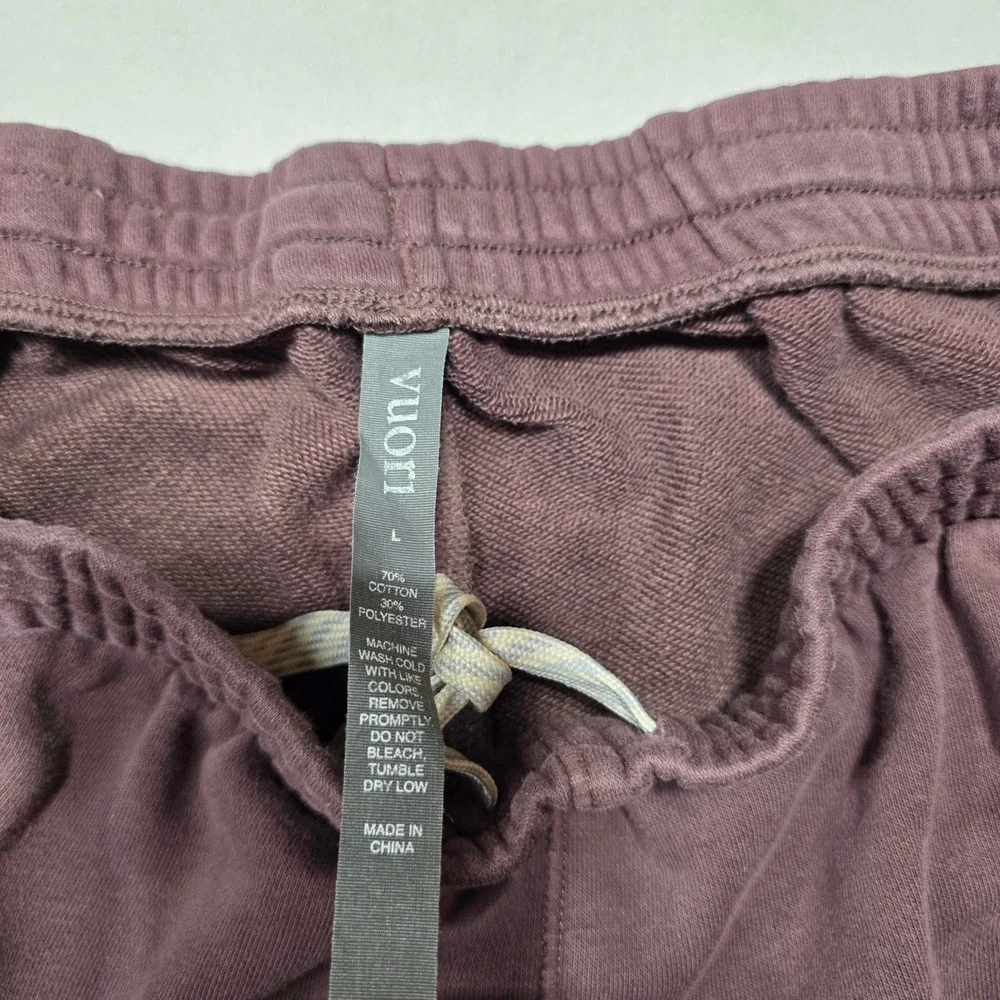Vuori Sweatpants Womens L Purple Wide Leg Slit Hem Cotton Blend Joggers Plum‎